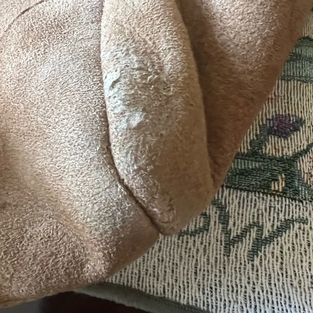 Vintage Tan Teddy Jacket with Embroidery Accents - Picture 9 of 9